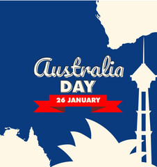 Obraz premium tle Happy australia independence day design poster, banner or social media post