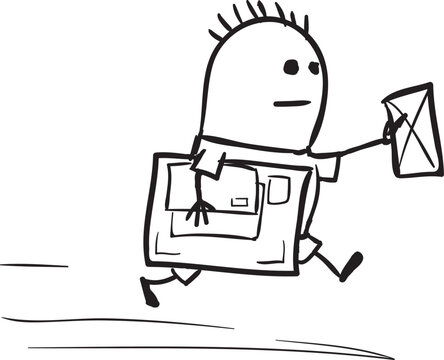 recommend clip art: Postman carries letters and parcels