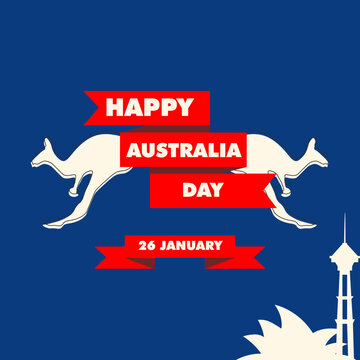 tle Happy australia independence day design poster, banner or social media post
