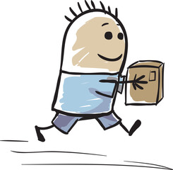 Postman carries letters and parcels