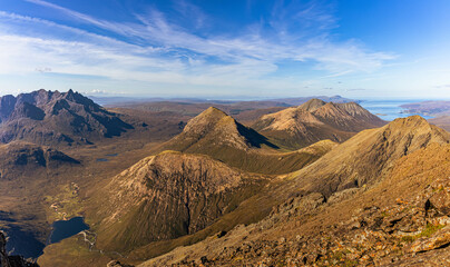 Blaven, Bla Bheinn mountain views, Isle of Skye, Black Cuillins, Scottish Islands and Highlands