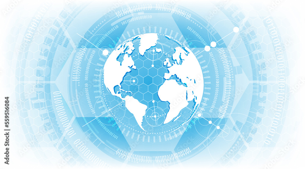 Poster abstract background image futuristic world concept of technology and communication network