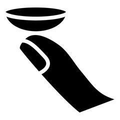 softlens on the finger hand illustration