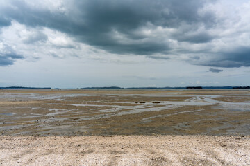 Auckland, New Zealand - December, 2022: ebb tide at Cockle Bay Beach