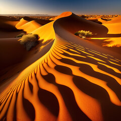 hot sand of the desert. Generative AI - obrazy, fototapety, plakaty