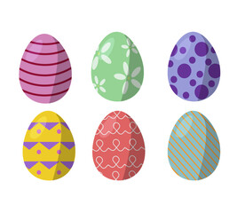 Vector flat design of Easter eggs.