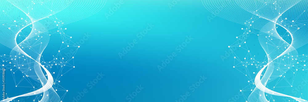 Aufkleber digits abstract background with connected line and dots, web cover. digital neural networks. network