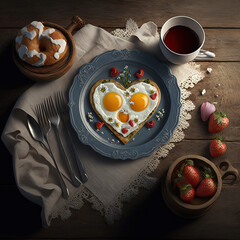 valentine's day breakfast for lovers. Generative AI