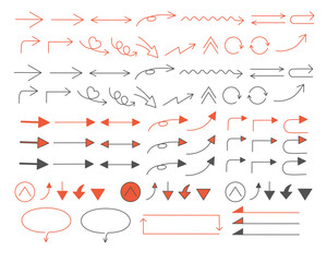 手書き矢印セット　赤ver