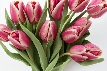 Obraz premium A bouquet of tulips, a gift a spring holiday, joy, Generative AI