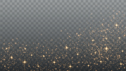 Gold Light. Vector Glitter Particles. Shining Bokeh