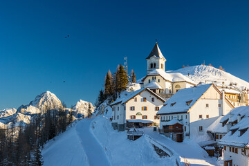 Lussari mountain in the Julian Alps