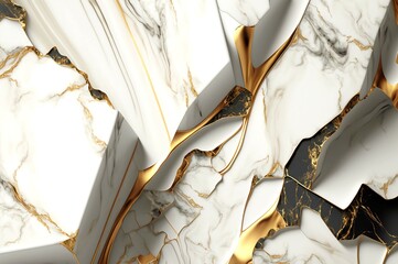 White and gold marble background, abstract modern texture