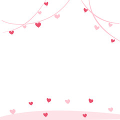 The valentine card template of lovely and heart concept of red and pink heart for banner, poster, celebration cards