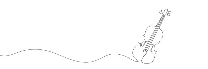 violin drawn in one continuous line on a white background © dariachekman