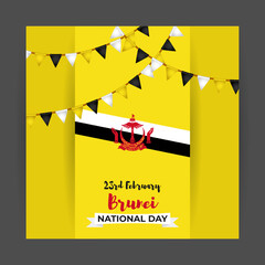 Vector illustration for Brunei National Day 23 February