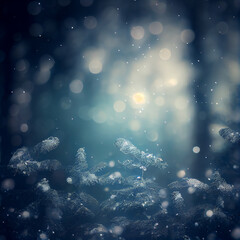 Fototapeta na wymiar Winter Natural Pine Forest with Snow. Illustration. Generative AI