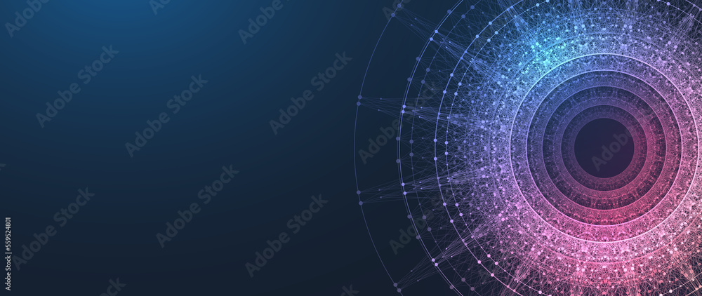 Aufkleber blockchain transfer satellite future communications illustration. abstract technology cloud world. g