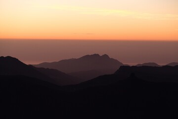 Fototapeta premium sunrise in sardinia mountains ascending punta la marmora