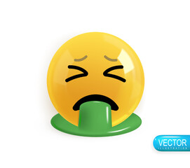 Emotion Realistic 3d Render. Icon Smile Emoji. Vector yellow glossy emoticons. PNG