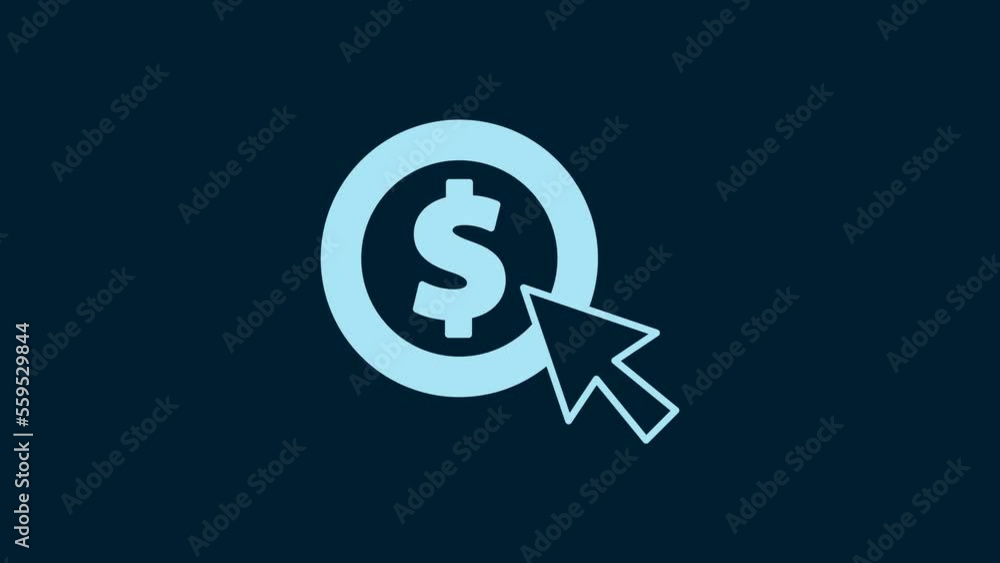 Wall mural White Coin money with dollar symbol icon isolated on blue background. Banking currency sign. Cash symbol. 4K Video motion graphic animation