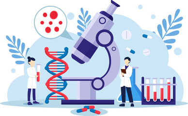 DNA and Scientist . Genomic concept .