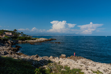 Fototapeta na wymiar Summer vacation on the Mediterranean coast of the south of France in Antibes