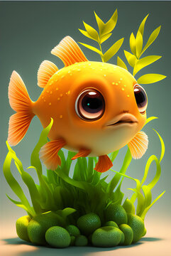 fish in the aquarium - Image create by AI.