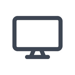 Computer icon - vector illustration . Computer, desktop, pc, monitor, display, imac, screen, device, Electronics, Electronic, Multimedia, lcd, digital, technology, line, outline, icons .