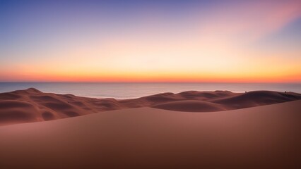Fototapeta na wymiar Seaside with dunes at sunset.