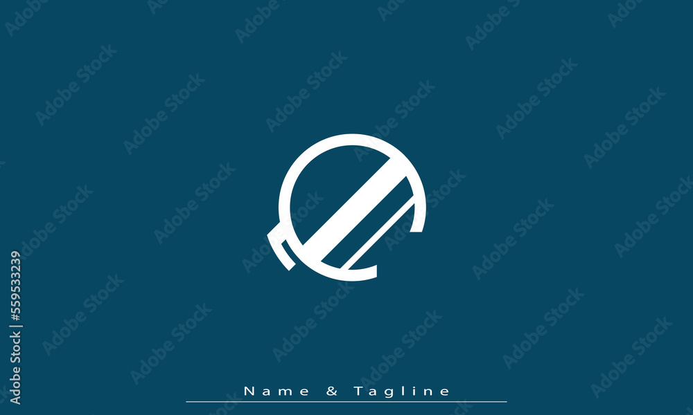 Fototapete Alphabet letters Initials Monogram logo QA , AQ