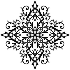 Stylized victorian gothic ornamental cross. Tattoo, design element