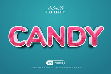 Pink candy text effect halftone style. Editable text effect.