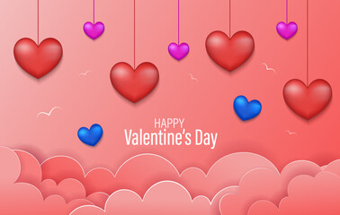 happy valentine's day background with pink background