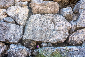 stone texture of rock formations close up