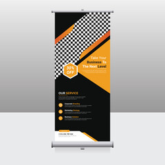 Corporate business Roll up banner template design with three color variation