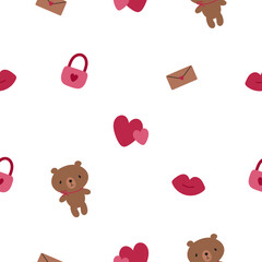 Valentine's day pattern. For card, posters, banners, printing on the pack, clothes, fabric, wallpaper, textile.