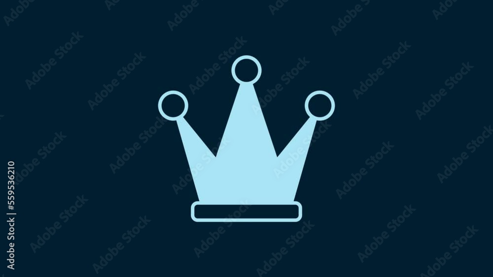 Wall mural White Crown icon isolated on blue background. 4K Video motion graphic animation