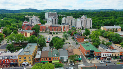 Aerial of Dundas, Ontario, Canada on a summer day