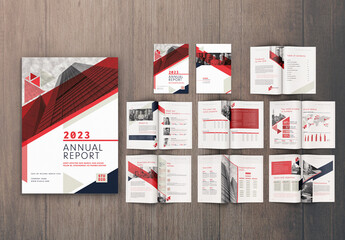 Annual Report With Red Accents Layout