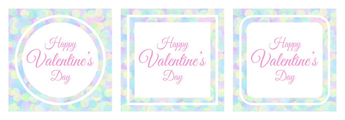 Happy valentine's day. Colorful abstract elements, dots, bubbles