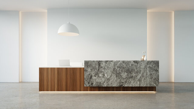 Luxury modern reception desk - 3D rendering