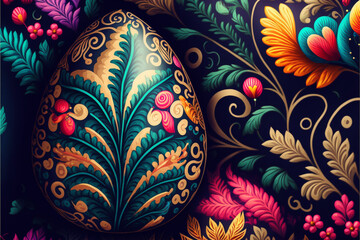 Easter eggs, Easter theme. Colorful easter background. 