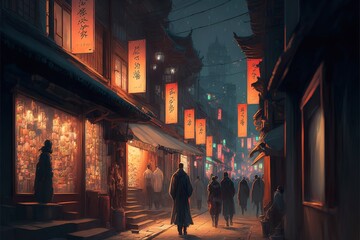 asian night in the street