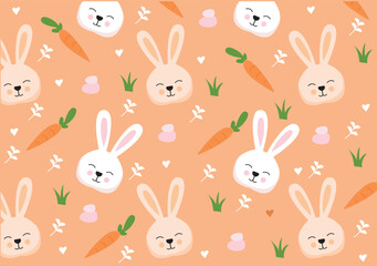 Seamless cute bunny pattern. Vector design for paper covers interior decoration of fabrics and other users