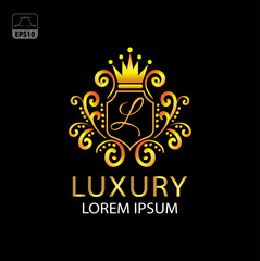 L luxury logo design