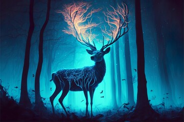 beautiful dear with big antler