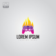 fire game logo design 