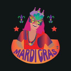 Mardi gras, t-shirt design ,poster, print, postcard and other uses