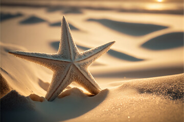 Fototapeta na wymiar beach star on sand beach, maldives